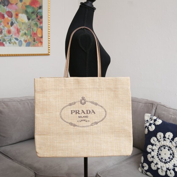 PRADA Large Raffia Tote Bag - Picture 4 of 13